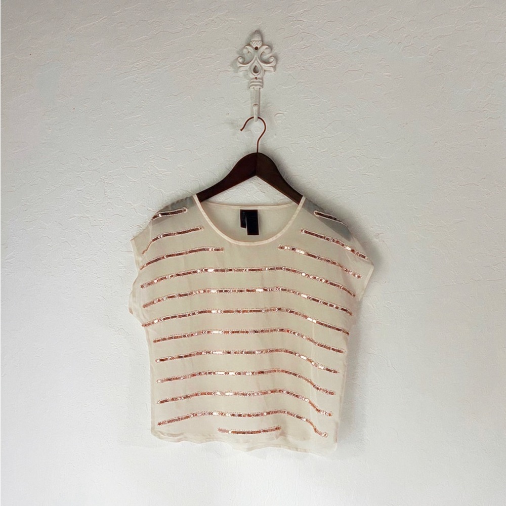 Bisou Bisou Sheer Sequin Blouse